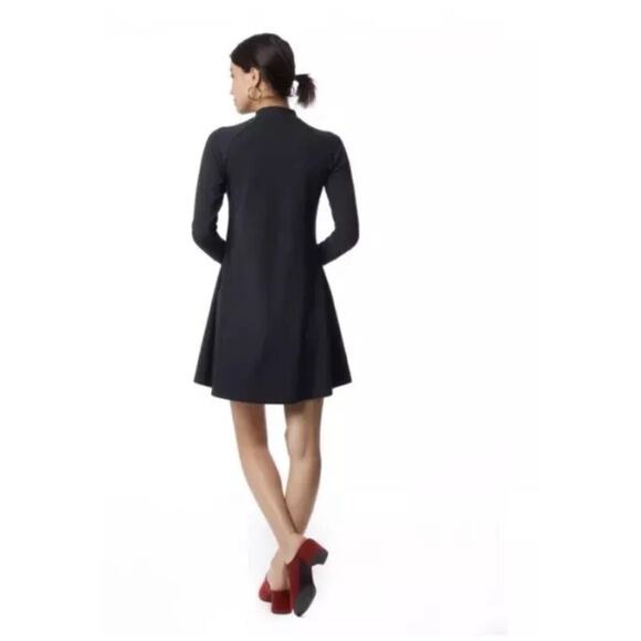 Alternative Apparel MockNeck Long Sleeve A-line Dress Stretch NEW Med Blue Modal - Picture 4 of 9